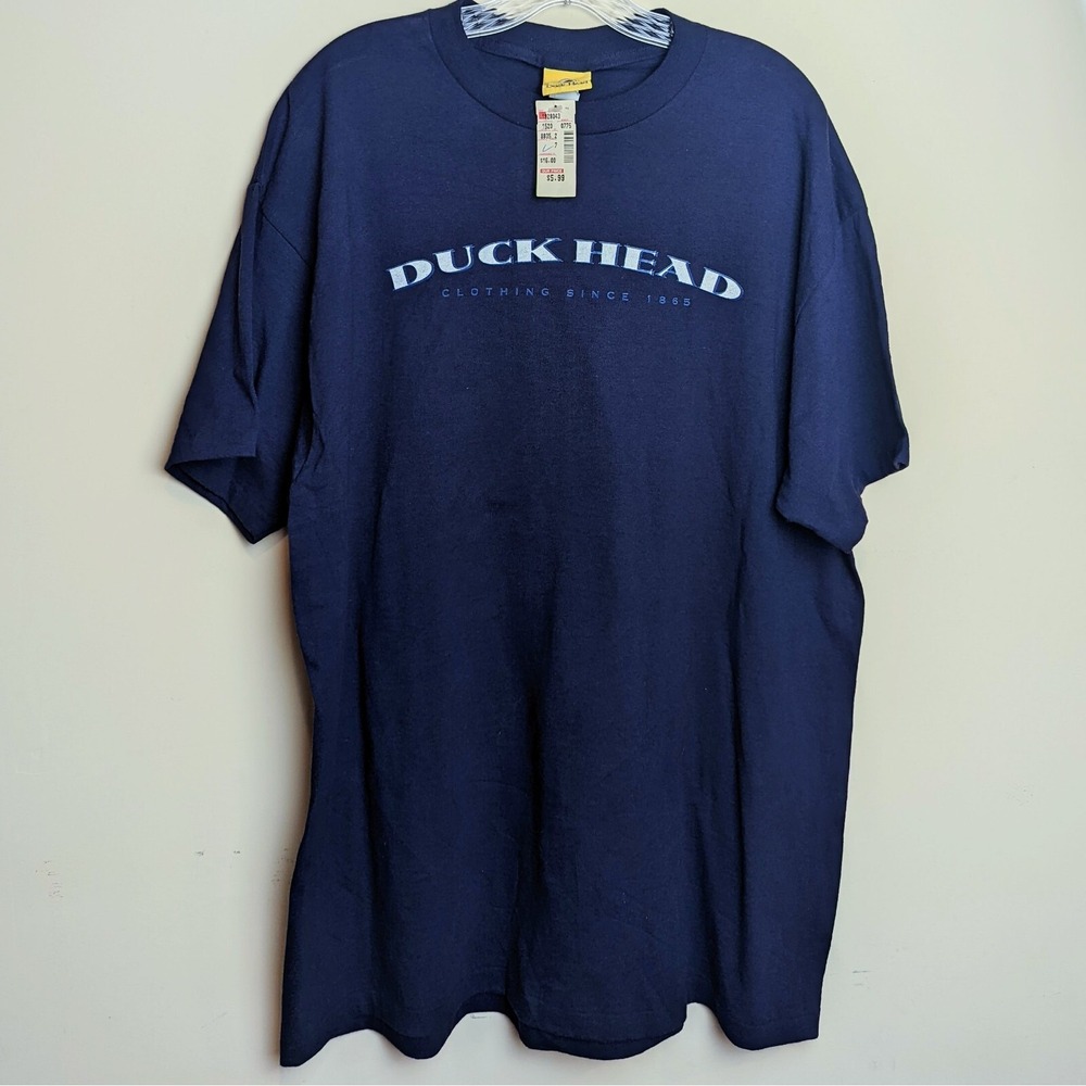 Vintage Duck Head Spell‎ Out T Shirt Single Stitch 80s NOS NWT DS Large